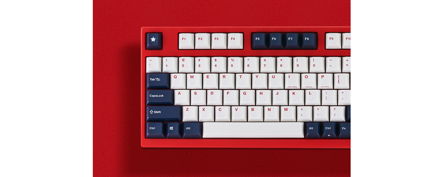 Bàn phím cơ Leopold FC980M PD Blue star Blue sw trang bị bộ keycap đặc trưng của Leopold